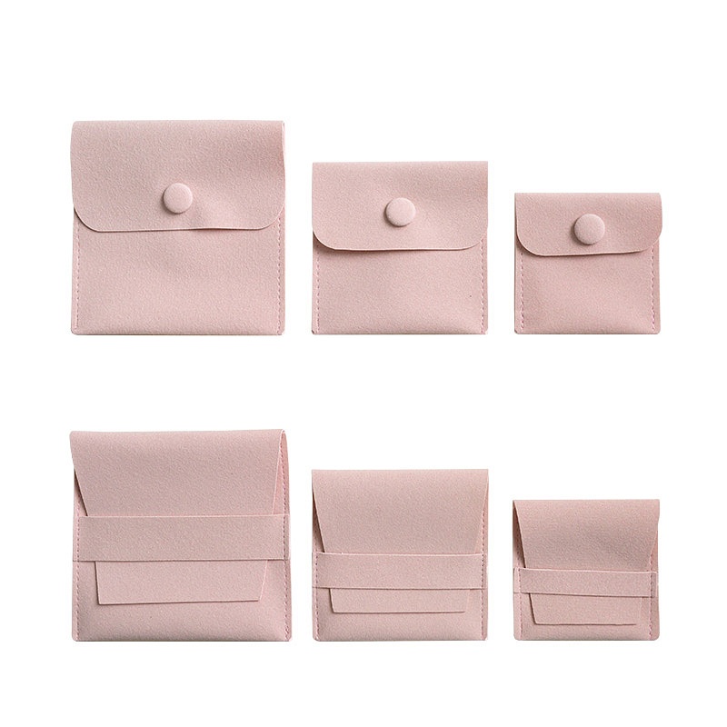 Rose Pink microfiber snap and envelope pouches
