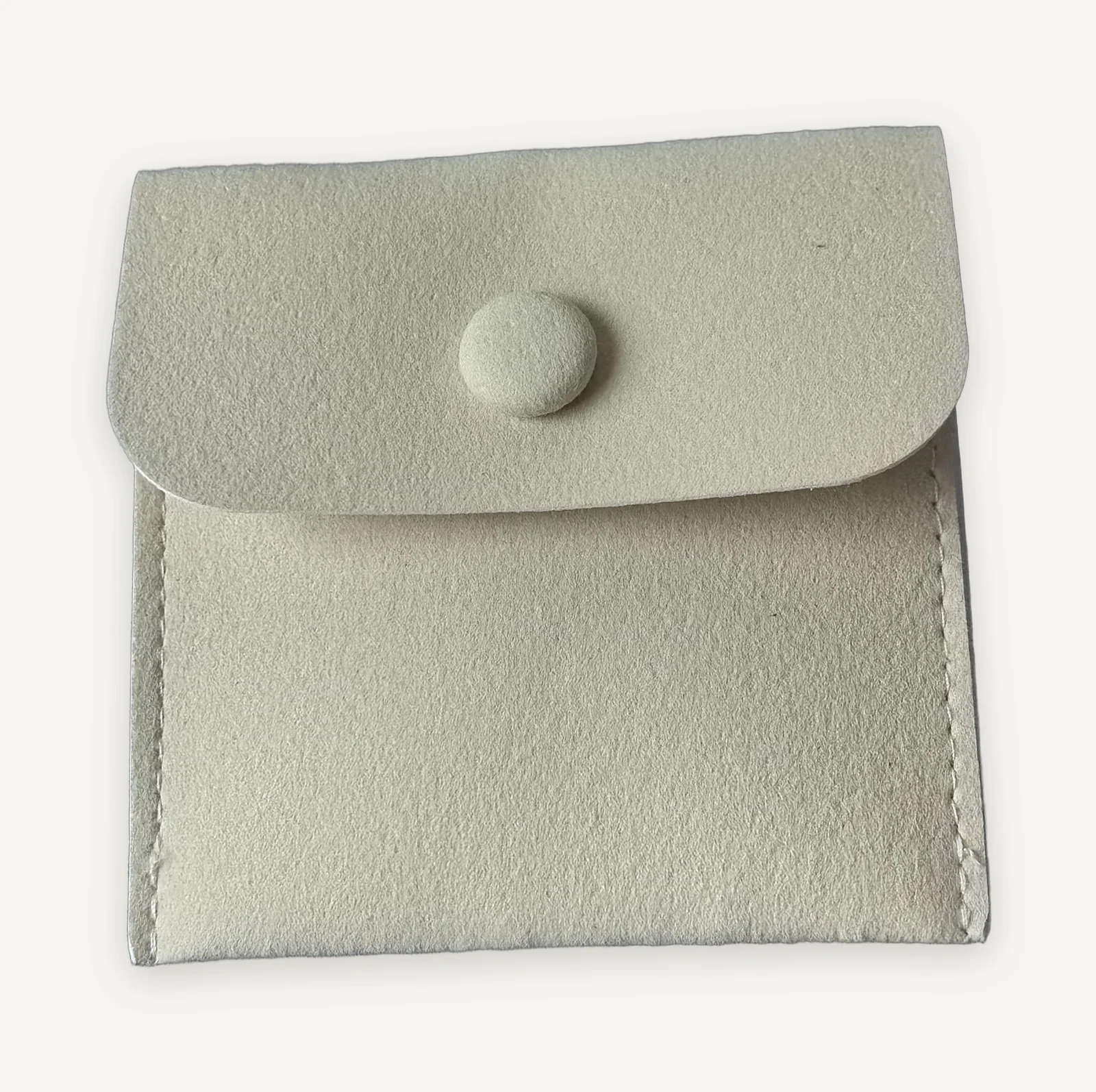 Sand Beige microfiber snap envelope jewelry pouch studio presentation