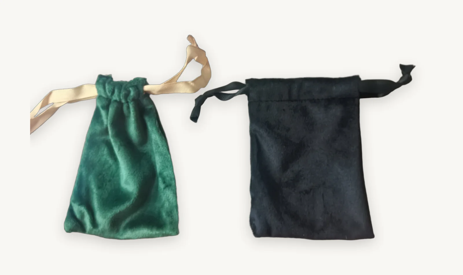 Emerald Green and Midnight Black velvet pouch pairing
